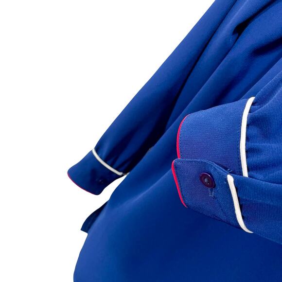 Vintage 80s Da Rue Blue Tank Long Sleeve Cardigan Set - Size 12 - Picture 6 of 10